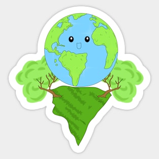 Mother Earth on land in nature, Eco-friendly concept. Sticker